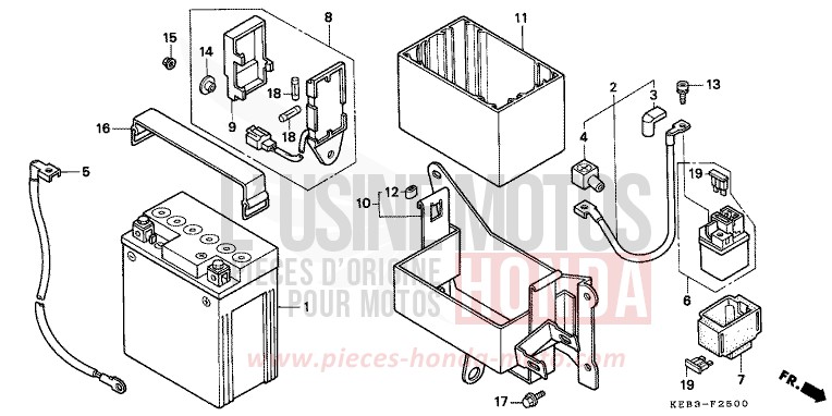 BATTERIE von CB1300 Super Bold'or ABS VORTEX PURPLE METALLIC (RP140) von 1995